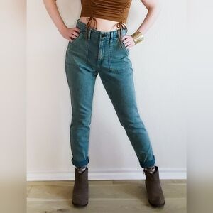 Dark Teal High Rise Skinny Jeans, Size 4, Goblincore Pants
